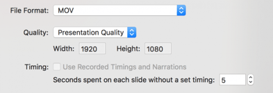Default settings for PowerPoint Export on macOS